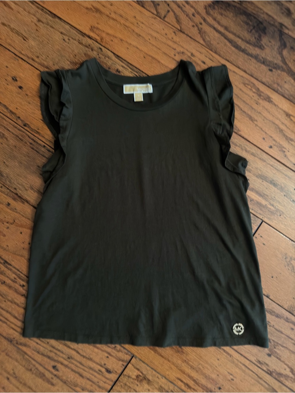 Michael Kors Army Green Ruffle Sleeve Tee